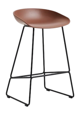 HAY AAS38 Barstoel Soft Brick 2.0 Low Black Powder Coated Steel Sled Base H65