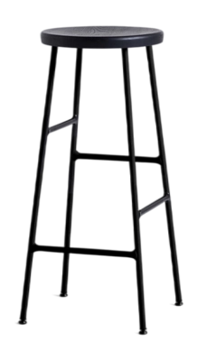 HAY Cornet Barstoel Soft Black Powder Coated Steel Base H75 Soft Black