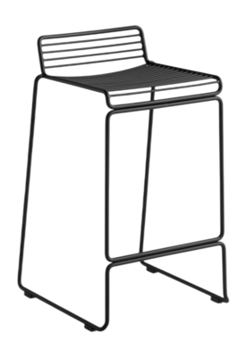 HAY Hee Bar Stool Sled Base H65 Standard Glider Barstoel Black Powder Coated Steel