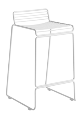HAY Hee Bar Stool Sled Base H65 Standard Glider Barstoel White Powder Coated Steel