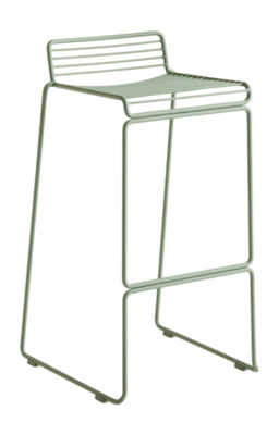 HAY Hee Bar Stool Sled Base H75 Standard Glider Barstoel Fall Green Powder Coated Steel