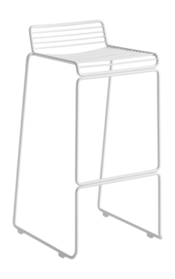 HAY Hee Bar Stool Sled Base H75 Standard Glider Barstoel White Powder Coated Steel