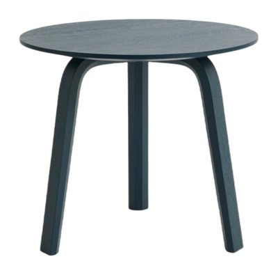 HAY Bella Coffee Bijzettafel Blue Charcoal met watergedragen lak, massief eiken tafelblad en fineer poten Ø45 x H39 cm