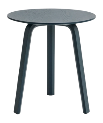 HAY Bella Coffee Bijzettafel Blue Charcoal Water-Based Lacquered Solid Oak Tabletop And Veneer Legs Ø45 x H49 cm