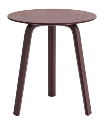 HAY Bella Coffee Bijzettafel Dark Bordeaux Water-Based Lacquered Solid Oak Tabletop And Veneer Legs Ø45 x H49 cm