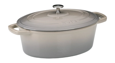 Kela Calido Braadpan Licht Grijs Met Deksel Ovaal 29 x 23 cm