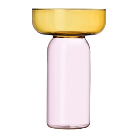 Ichendorf Milano Aura Vaas - Cilinder H 31 cm - Amber / Roze