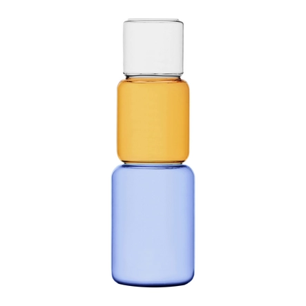 Ichendorf Milano Revolve Vaas H 35 cm - Blauw / Amber / Transparant