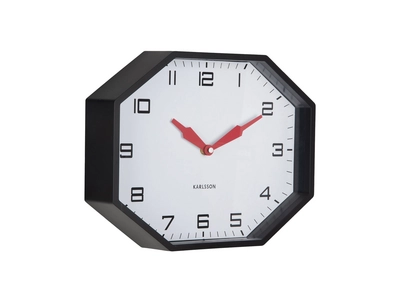 Karlsson - Wall Clock Modern Factory Octagon Zwart