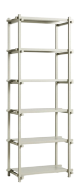 HAY Woody Shelving Kast Smokey Grey Beech Frame 2.0 Smokey Grey Steel Shelves Column High