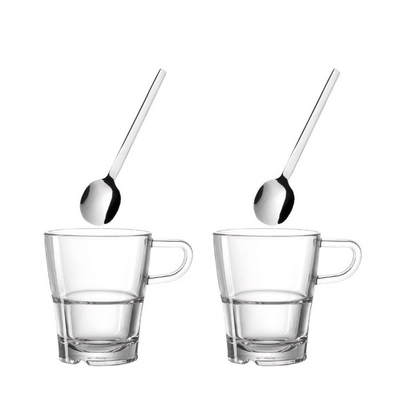 Leonardo Senso Latte Macchiato Glas 250 ml met lepel (4-delig)