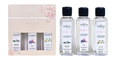 Maison Berger Triopack Ophèlia Navulling Lampe Berger Huisparfum 3 x 250 ml Set van 3