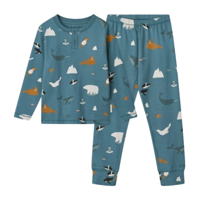 Liewood Wilhelm Printed Pyjamas Set Pyjama Jongens en meisjes Arctic Sea / Ocean View Kids