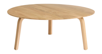 HAY Bella Coffee Salontafel Water-Based Lacquered Solid Oak Tabletop And Veneer Legs Ø80 x H32 cm