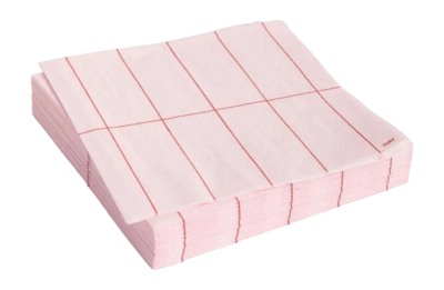 HAY Pattern Napkins Lunch Servet Light Pink And Red Grid (Set van 20)
