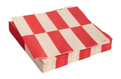 HAY Pattern Napkins Lunch Servet Off-White And Red (Set van 20)