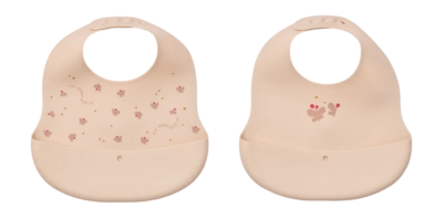 Liewood Ember Printed Bib Slab Baby's en peuters Mini Butterfly / Apple Blossom Set van 2