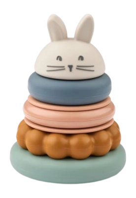 Liewood Hakim Stapeltoren Baby Sandy Multi Mix Donata Silicone Stacking Tower