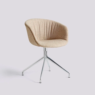 HAY AAC21 Stoel Coda 116 Polished Aluminium Swivel Base Soft Full Upholstery