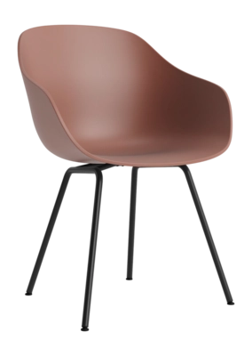 HAY AAC226 Stoel Soft Brick 2.0 kuip zwart gepoedercoat stalen onderstel met standaard glijders
