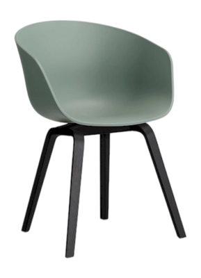 HAY AAC22 Stoel Fall Green 2.0 Shell Black Water-Based Lacquered Oak Veneer 4 Leg Base Standard Glider