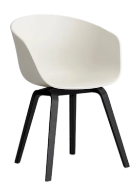 HAY AAC22 Stoel Melange Cream Black Water-Based Lacquered Oak Veneer 4 Leg Base Standard Glider 2.0 Shell