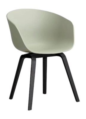 HAY AAC22 Stoel Pastel Green Black Water-Based Lacquered Oak Veneer 4 Leg Base Standard Glider 2.0 Shell