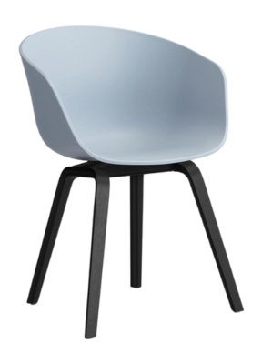 HAY AAC22 Stoel Slate Blue Black Water-Based Lacquered Oak Veneer 4 Leg Base Standard Glider 2.0 Shell