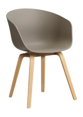 HAY AAC22 Stoel Khaki Water-Based Lacquered Oak 4 Leg Base Standard Glider 2.0 Shell