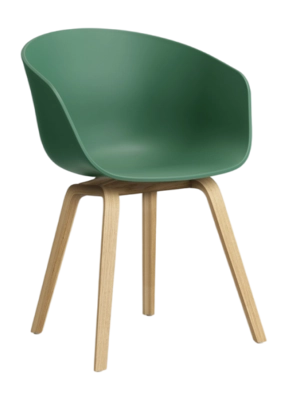 HAY AAC22 Stoel Teal Green Water-Based Lacquered Oak 4 Leg Base Standard Glider 2.0 Shell