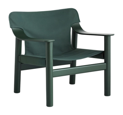HAY Bernard Stoel Green Hunter massief beuken met watergedragen lak vierpoots onderstel viltglijders canvas bekleding