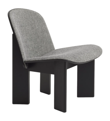 HAY Chisel Lounge Chair Stoel Black Water-Based Lacquered Oak Front Upholstery Hallingdal 166