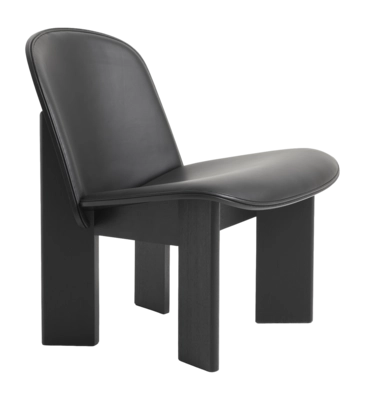 HAY Chisel Lounge Chair Black Water-Based Lacquered Oak Front Upholstery Sense Black