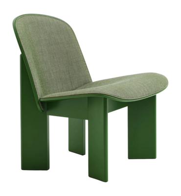 HAY Chisel Stoel Lush Green Lounge Chair Water-Based Lacquered Beech Front Upholstery Canvas 926