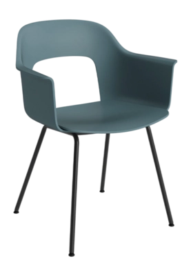 HAY Layout Armchair 211 Stoel Ocean zwart gepoedercoat staal 4-poots onderstel standaard glijders