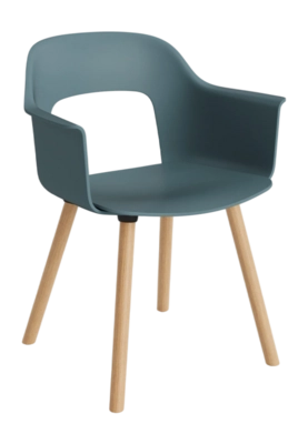 HAY Layout Armchair 221 Stoel Ocean Watergedragen gelakt massief eiken onderstel met 4 poten standaard glijders