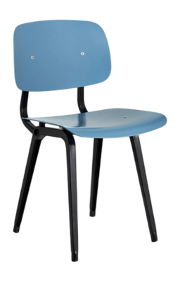 HAY Revolt Stoel Azure Blue Black Powder Coated Steel Base Standard Glider 3.0