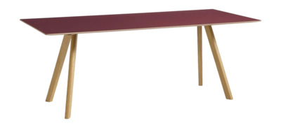 HAY CPH30 Tafel Burgundy Water-Based Lacquered Oak Frame L200 x W90 x H74 cm