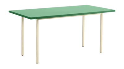 HAY Two-Colour Tafel Ivory Powder Coated Steel Frame Green Mint L160 x W82 x H74 cm