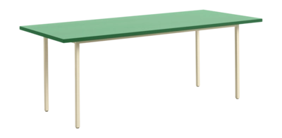 HAY Two-Colour Tafel Ivory Powder Coated Steel Frame Green Mint L200 x W90 x H74 cm