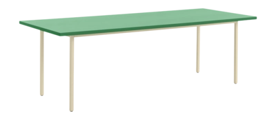 HAY Two-Colour Tafel Ivory Powder Coated Steel Frame Green Mint L240 x W90 x H74 cm