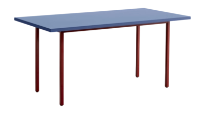 HAY Two-Colour Tafel Maroon Red Powder Coated Steel Frame Blue L160 x W82 x H74 cm