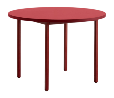 HAY Two-Colour Tafel Maroon Red/Red Powder Coated Steel Frame Ø105 x H74 cm