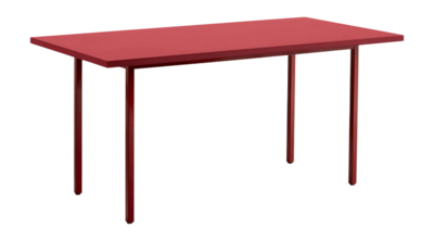 HAY Two-Colour Tafel Maroon Red, Red Powder Coated Steel Frame L160 x W82 x H74 cm