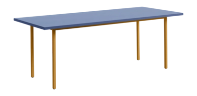 HAY Two-Colour Tafel Oker Gepoedercoat Stalen Frame Blauw L200 x W90 x H74 cm