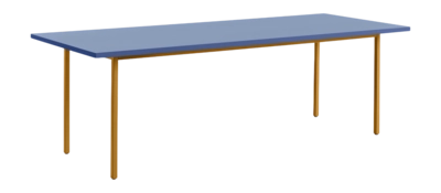 HAY Two-Colour Tafel Ochre Powder Coated Steel Frame Blue L240 x W90 x H74 cm
