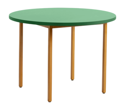 HAY Two-Colour Tafel Ochre Powder Coated Steel Frame Green Mint Ø105 x H74 cm