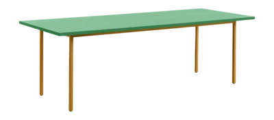 HAY Two-Colour Tafel Green Mint Ochre Powder Coated Steel Frame L240 x W90 x H74 cm