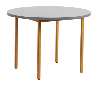 HAY Two-Colour Tafel Ochre Powder Coated Steel Frame Light Grey Ø105 x H74 cm