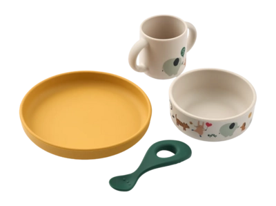 Liewood Vivi Printed Tableware Set Tafelset Around The World / Sandy (4-Delig)